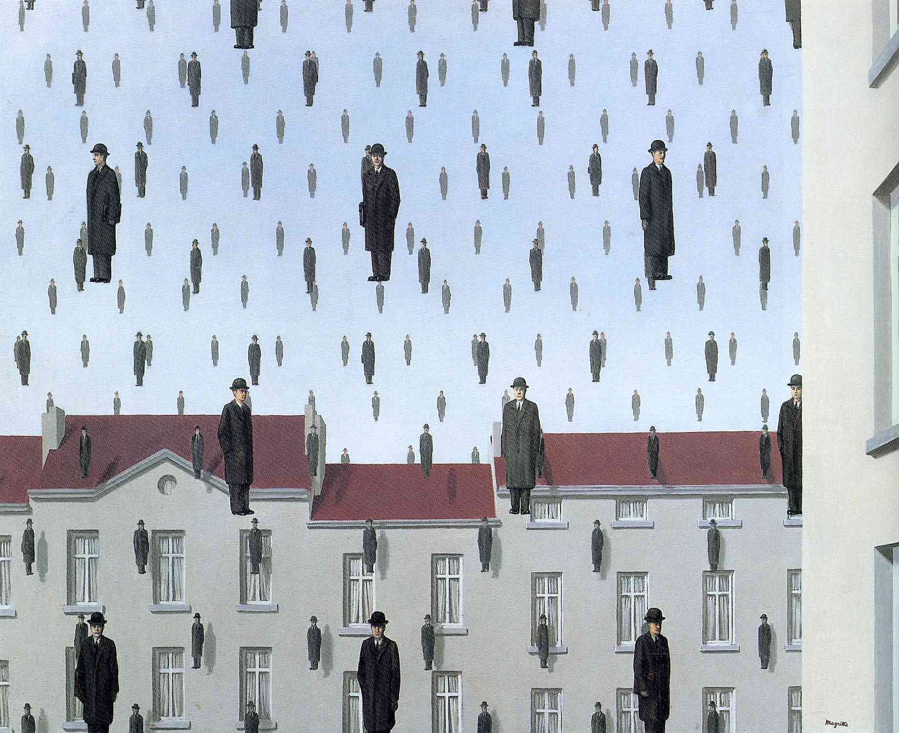 Magritte - "Golconda" painting